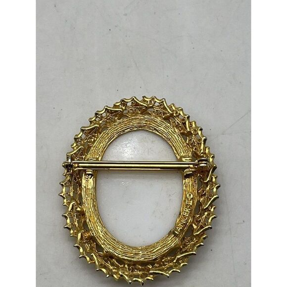 Vintage Signed Tancer II Christmas Brooch Angel Oval - Picture 5 of 7